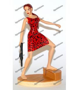 Estatueta de resina TOMB RAIDER LARA CROFT em um vestido vermelho sexy