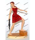 Hars beeldje TOMB RAIDER LARA CROFT in een sexy rode jurk