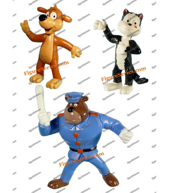 FIG32 lot 3 figurines PVC YOLANDA PIF le chien & HERCULE policier 8/9cm 