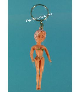 Porte clés PIN UP des années 50 figurine femme brune en maillot de bain